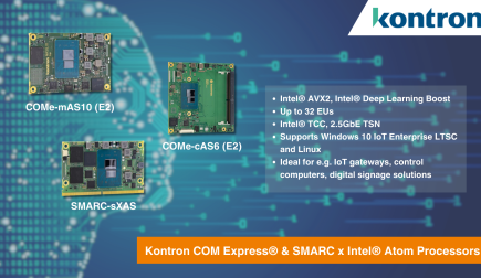 Kontron’s COM Express® and SMARC modules with the next generation of low-power Intel Atom® processors